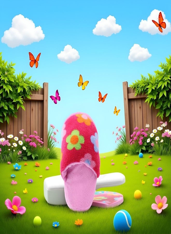 Tustao Pink Flowers Cute Pet Puppy Dog Cat Slipper Shape Plush Chew Play Toy Flip-Flops Squeaky Toys Dog Squeak Toys Pet Supplies - Image 5